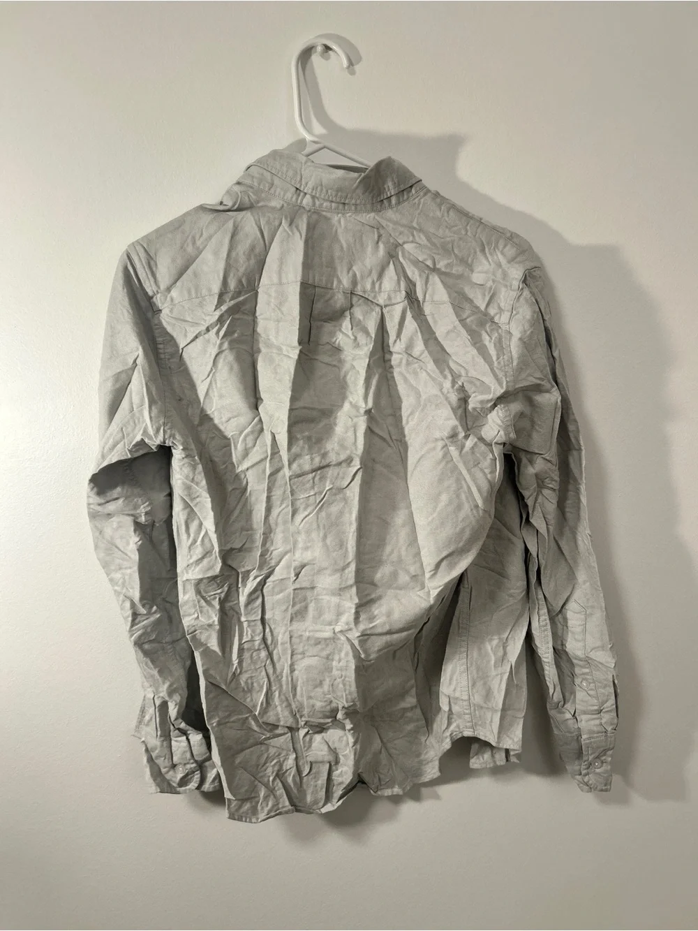 J. Crew Men's Lightweight Button-Up Shirt Jacket in Light Gray